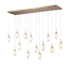 NIB Grand Chandelier-Cloud-patterned Glass And Antique Copper-finish Plating